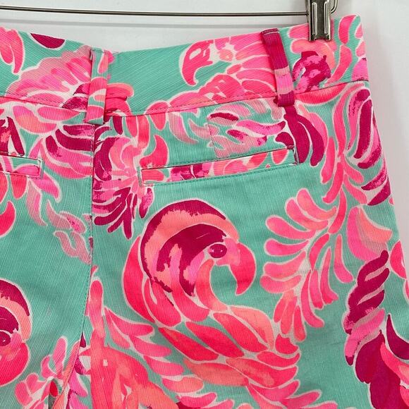 Lilly Pulitzer Womens 10" Chipper Bermuda Shorts Twill Cotton Size 2 Pink Aqua - Picture 6 of 9